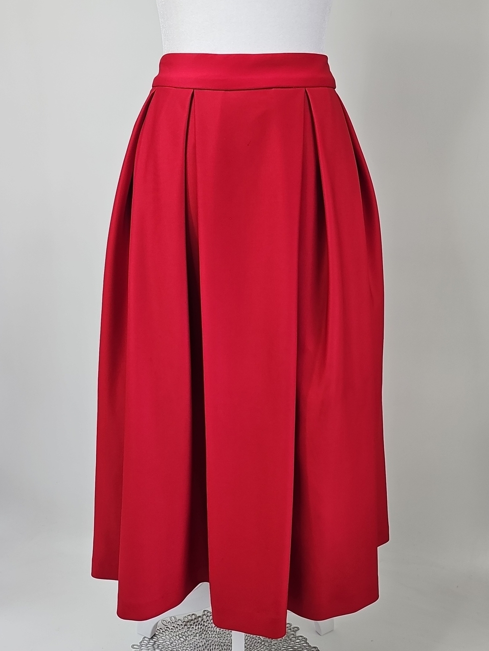 Karl Lagerfeld Paris 50s-Vibe Circle Midi Skirt Sz:14 Coquette Feminine Glam Red